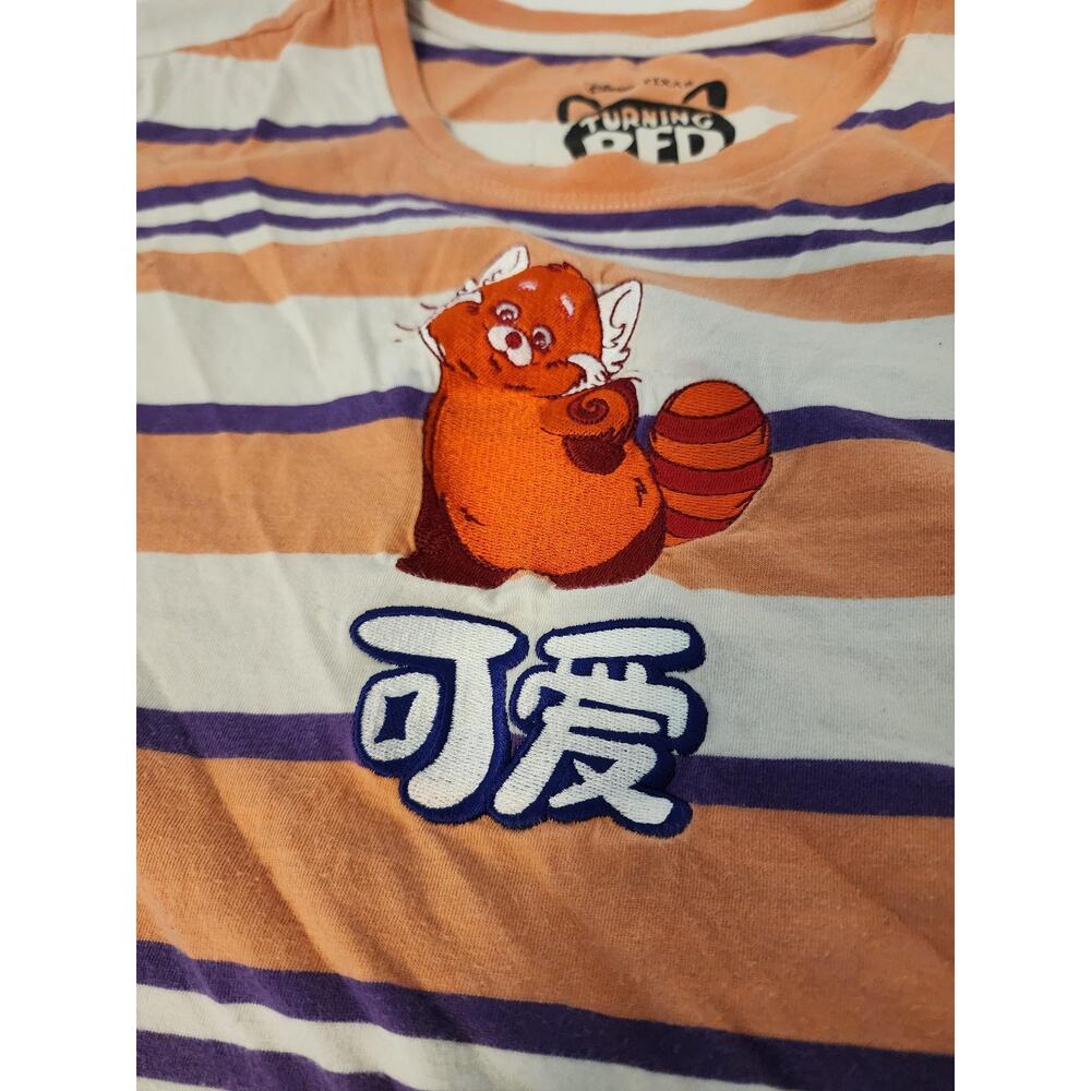 Disney Pixar Turning Red Mei Red Panda Striped Graphic T Shirt 2X Plus Size - Picture 6 of 8